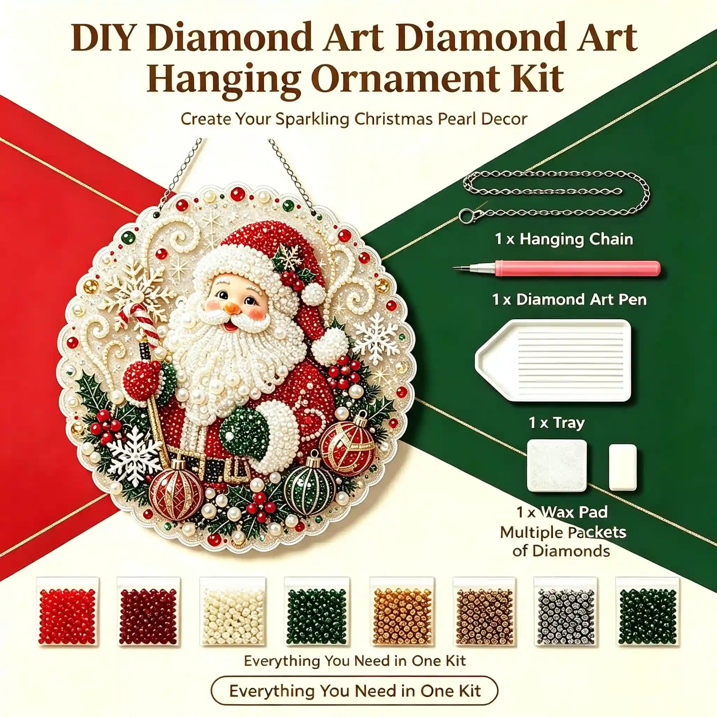 Christmas 6 Pearl Diamond Painting Suncatcher Kit