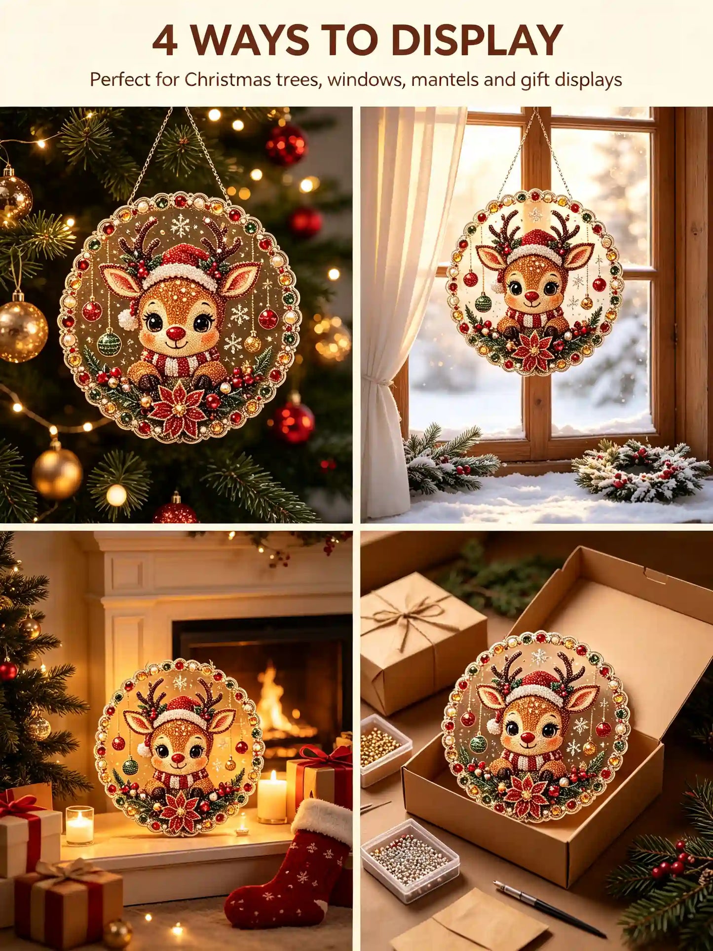 Christmas 7 Pearl Diamond Painting Suncatcher Kit