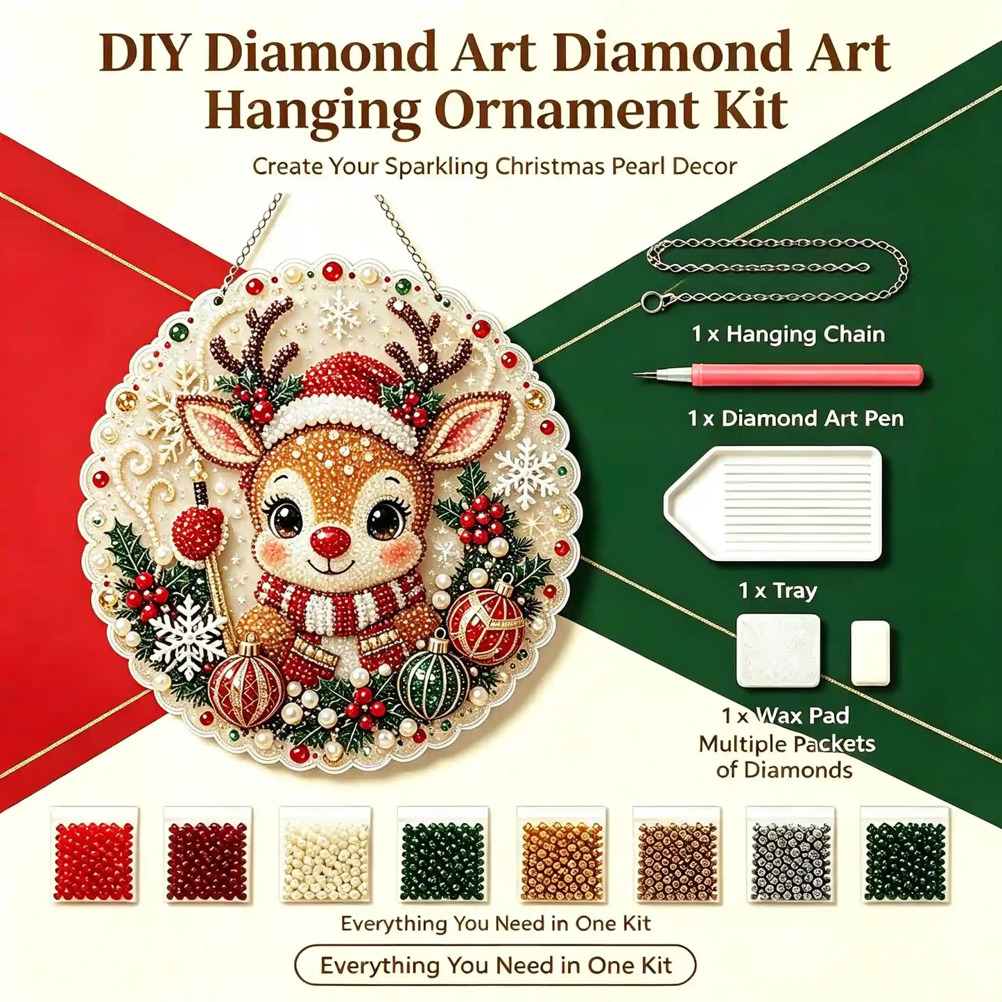 Christmas 7 Pearl Diamond Painting Suncatcher Kit