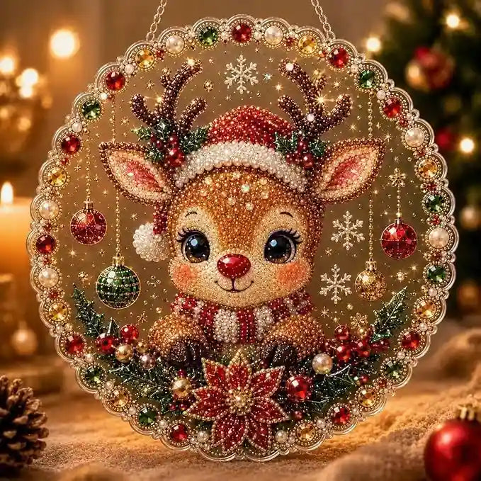 Christmas 7 Pearl Diamond Painting Suncatcher Kit