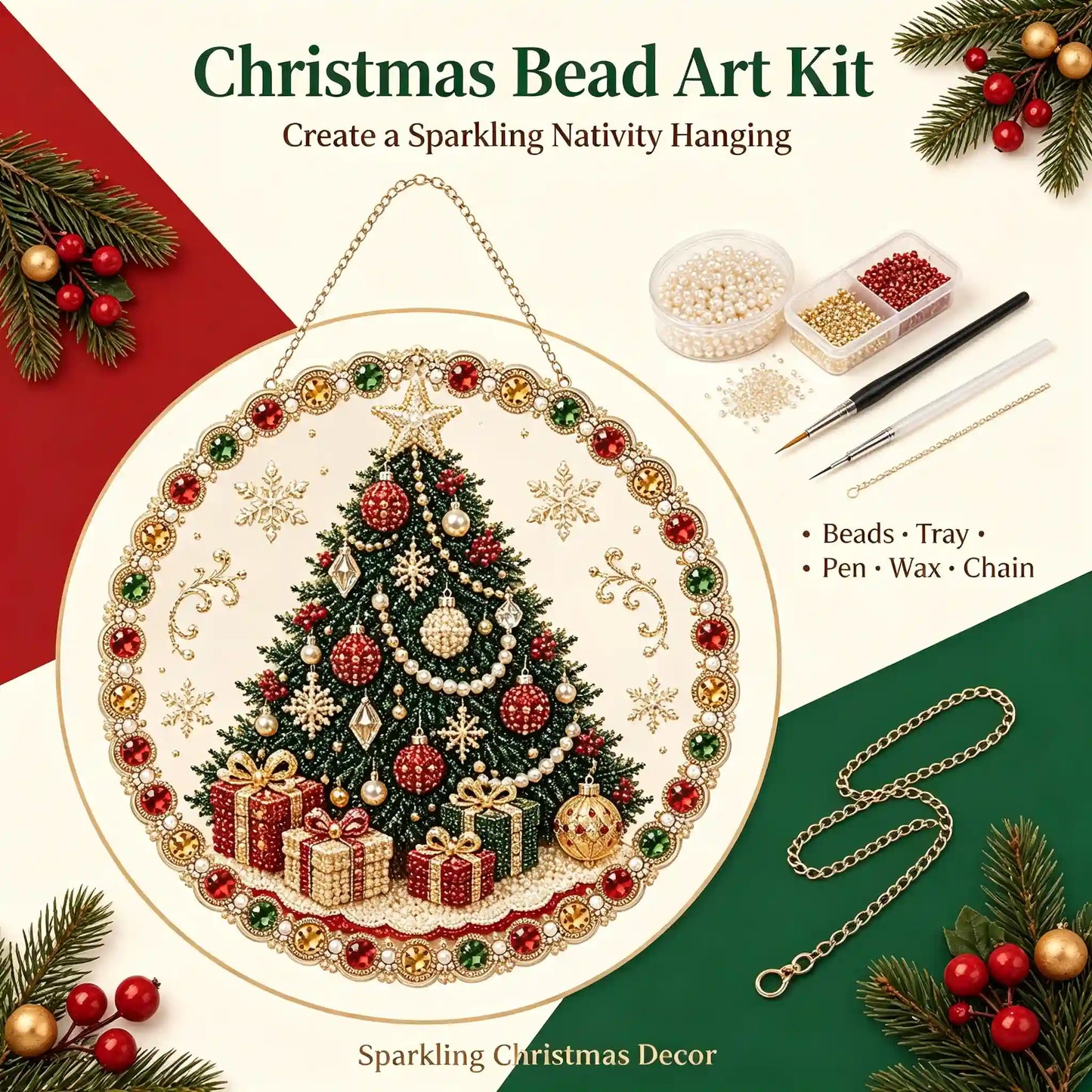 Christmas 8 Pearl Diamond Painting Suncatcher Kit