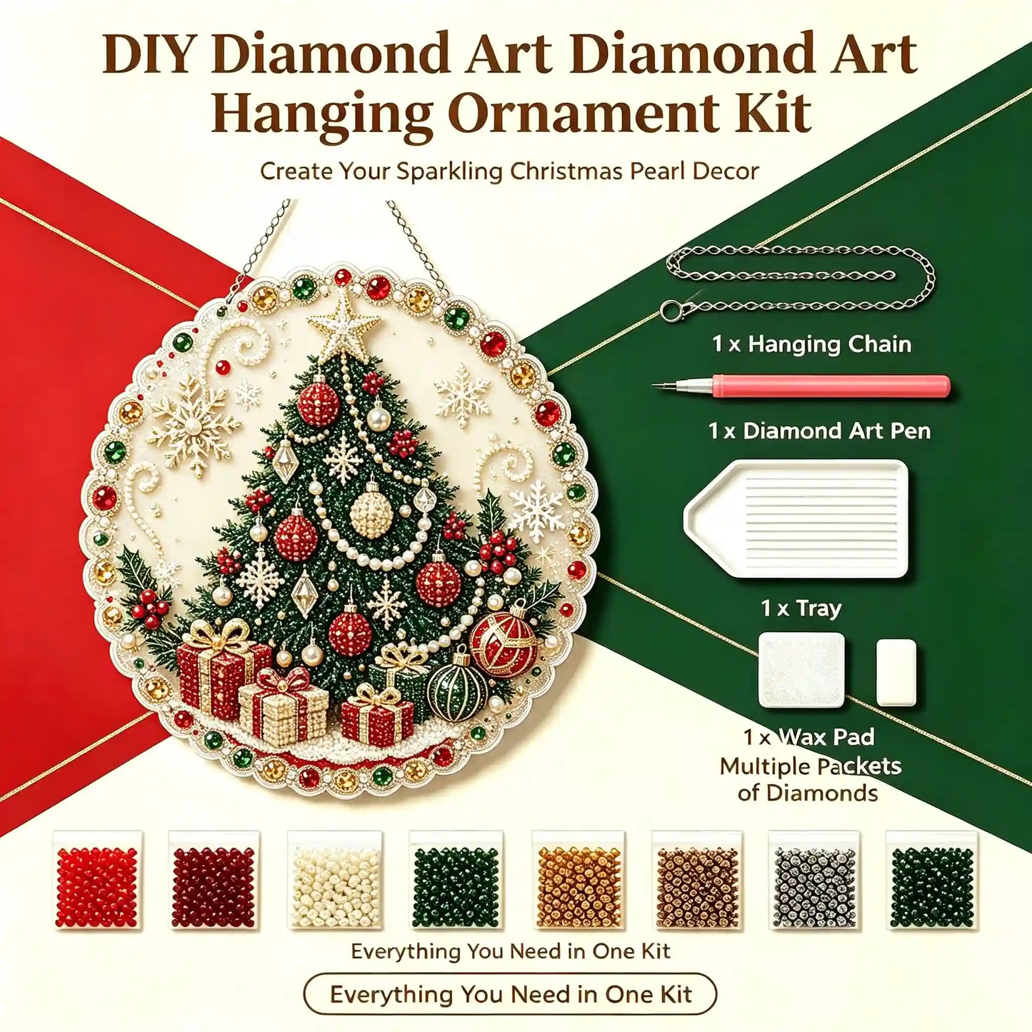 Christmas 8 Pearl Diamond Painting Suncatcher Kit