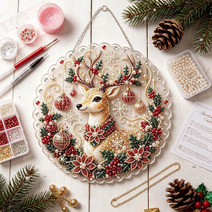 Christmas 1 Pearl Diamond Painting Suncatcher Kit