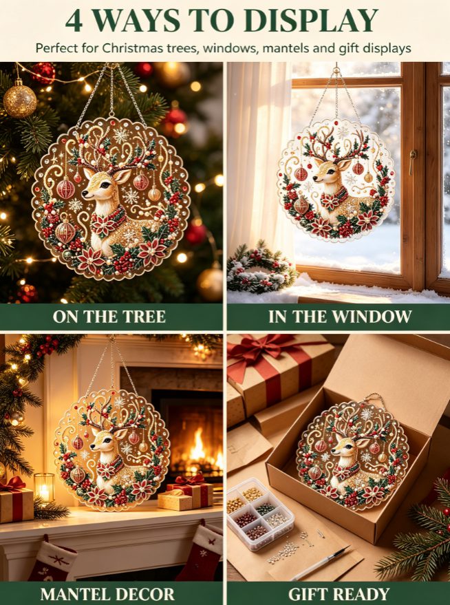 Christmas 1 Pearl Diamond Painting Suncatcher Kit