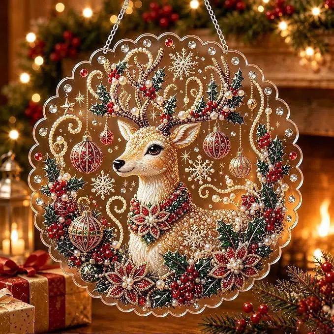 Christmas 1 Pearl Diamond Painting Suncatcher Kit