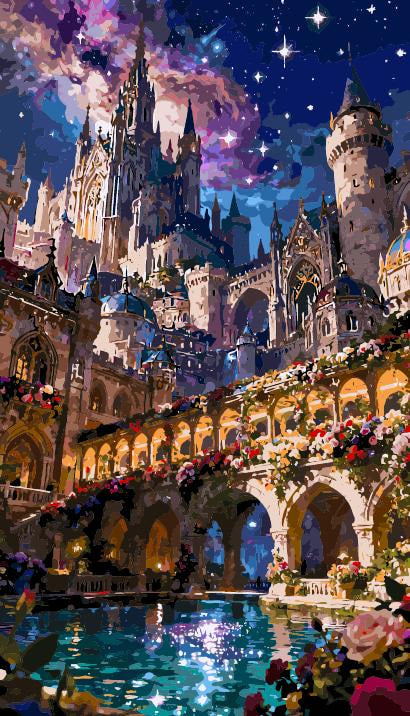 City under the starry night