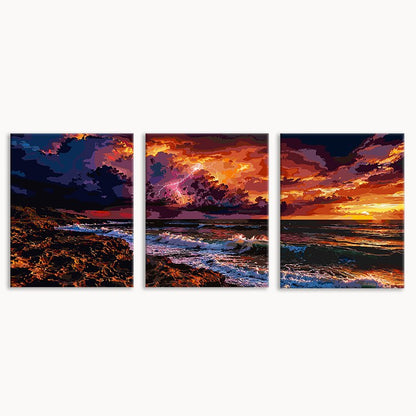 Coastal Dusk (Set of 3 PCS) Paint By Numbers