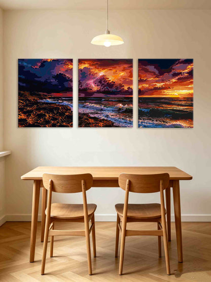 Coastal Dusk (Set of 3 PCS) Paint By Numbers