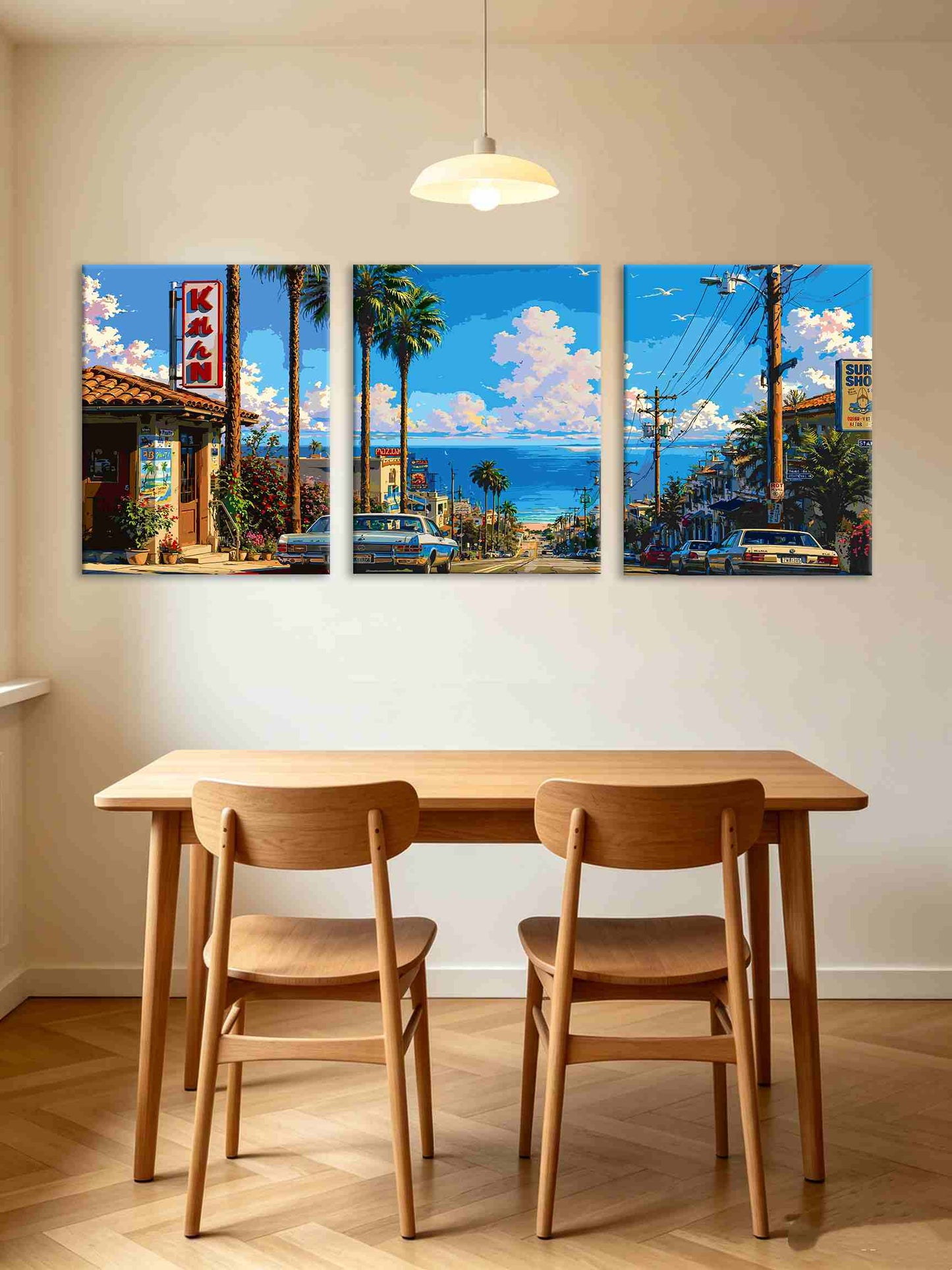Coastal Palm Street (Set of 3 PCS) Paint By Numbers