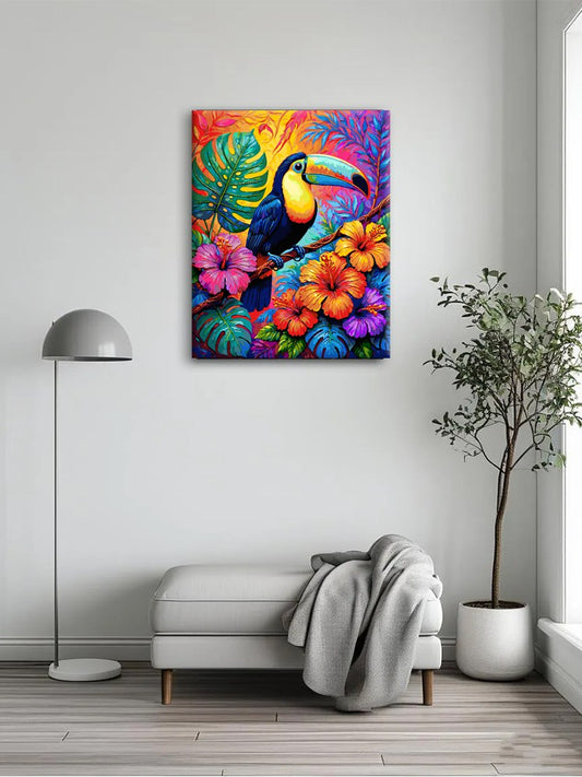Colorful Toucan Jungle Folk Art