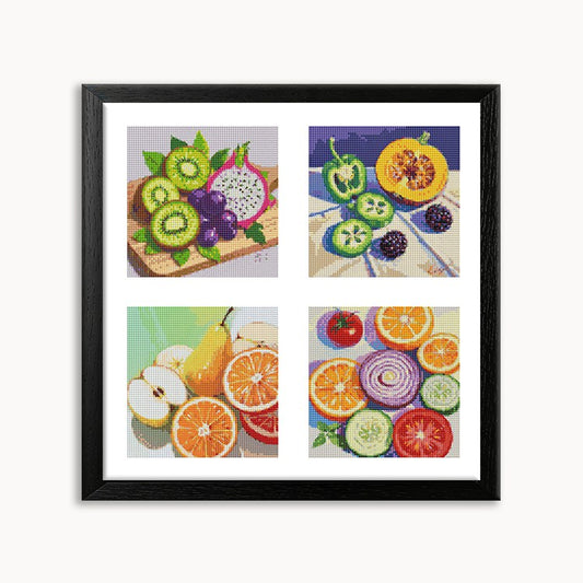 Colorful fruit slices 1 Diamond Painting 50/50（8“x8"*4）
