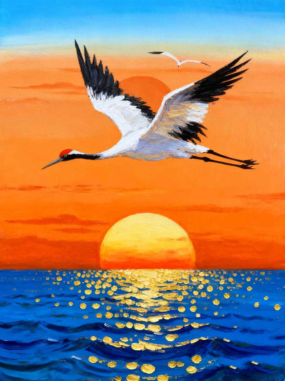 Crane in the clouds 1