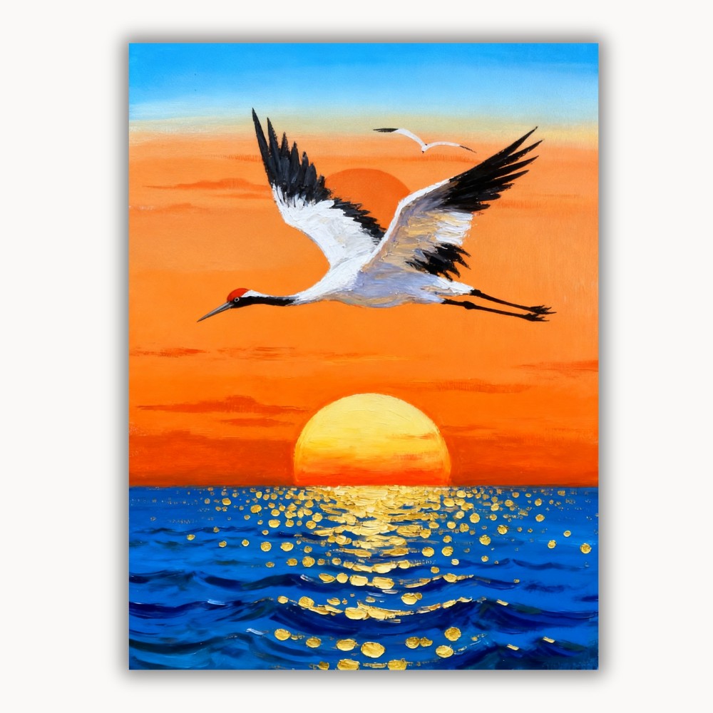 Crane in the clouds 1