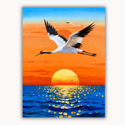 Crane in the clouds 1