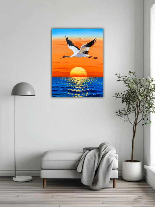 Crane in the clouds 1