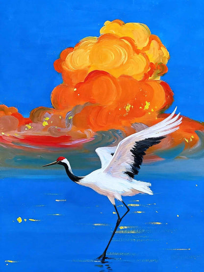 Crane in the clouds 2