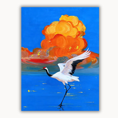 Crane in the clouds 2