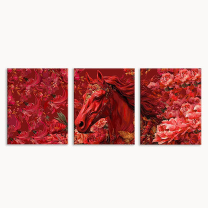 Crimson Steed (Set of 3 PCS) Paint By Numbers