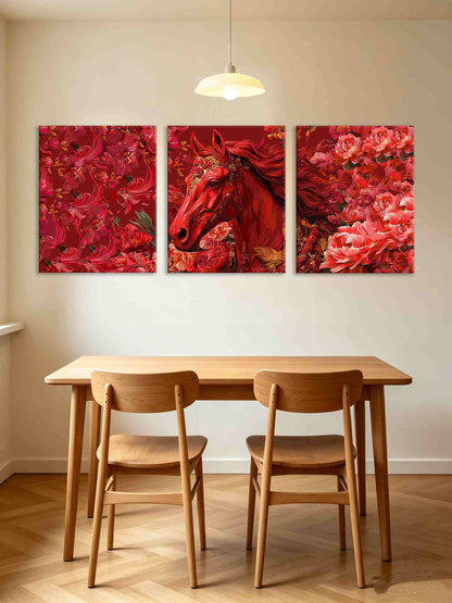 Crimson Steed (Set of 3 PCS) Paint By Numbers
