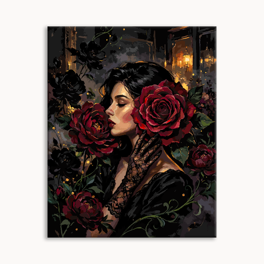 Dark Rose Whisper Paint By Numbers