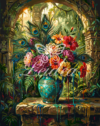 Emerald Vase & Blooms