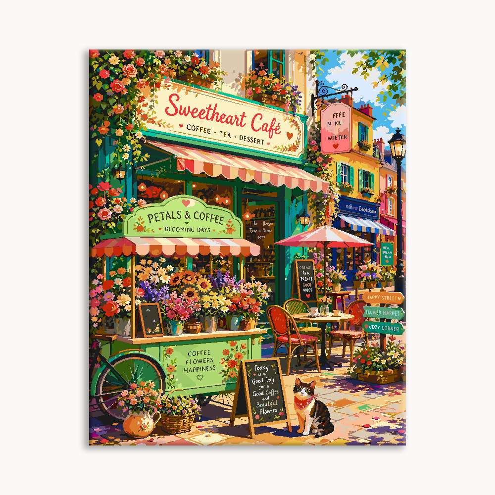 Feline Bakery Cart Paint By Numbers