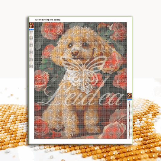 Flowering cute pet dog Diamond Painting 30/40 40/50 50/60