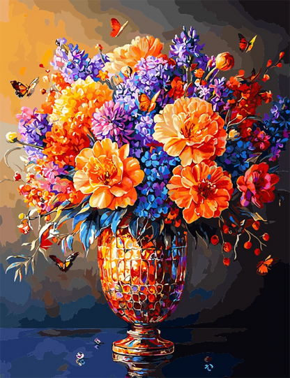 Flowers in a Golden Vase
