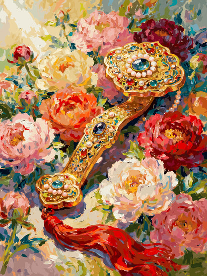 Flowers Bloom and Golden Ruyi