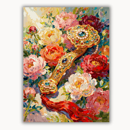 Flowers Bloom and Golden Ruyi