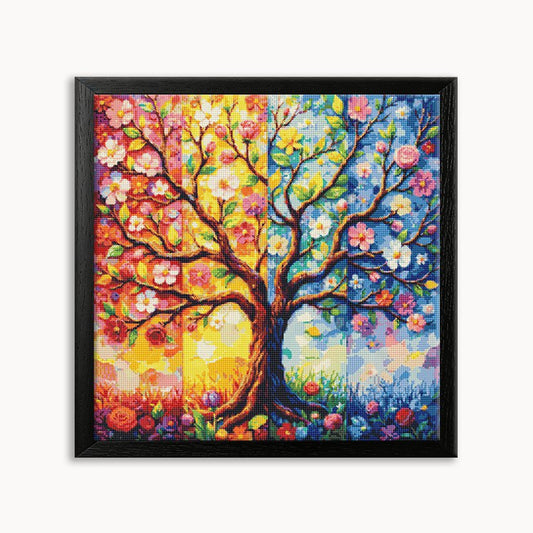 Flowers Blooming Through the Four Seasons Diamond Painting 40/40 50/50 60/60
