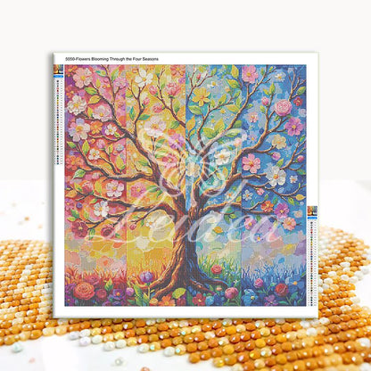 Flowers Blooming Through the Four Seasons Diamond Painting 40/40 50/50 60/60