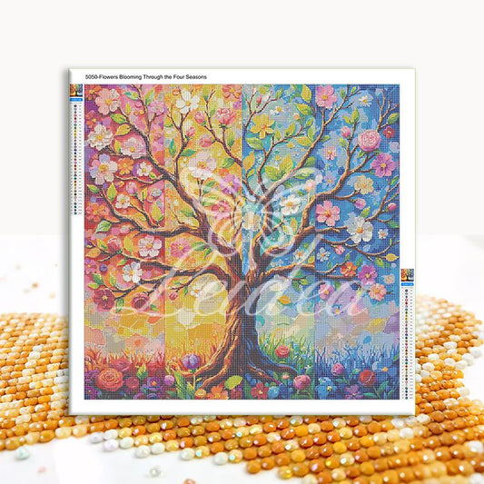 Flowers Blooming Through the Four Seasons Diamond Painting 40/40 50/50 60/60