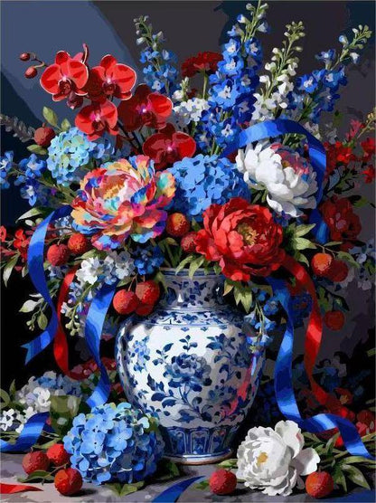 Flowers on a ceramic vase