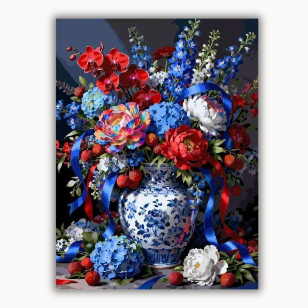 Flowers on a ceramic vase