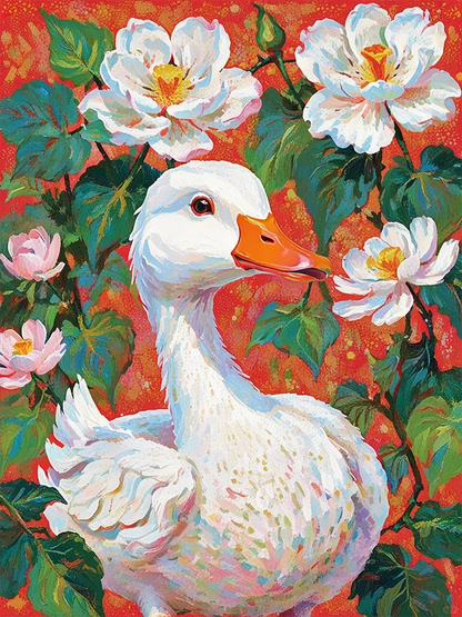Flowery Smiling Duck