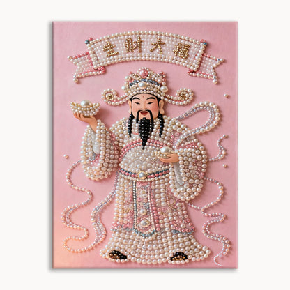 God of Wealth Pearl Painting