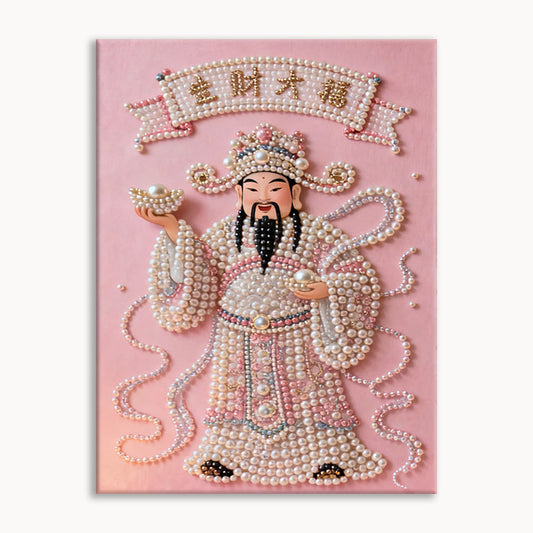 God of Wealth Pearl Painting