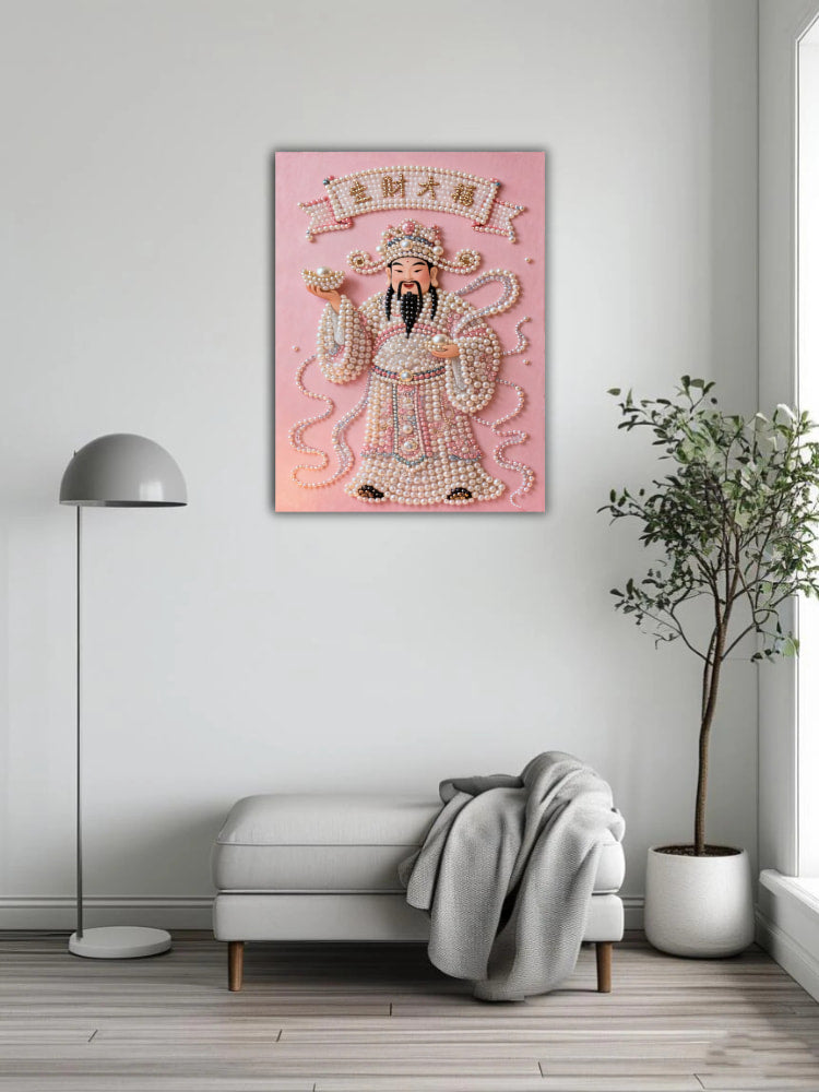 God of Wealth Pearl Painting