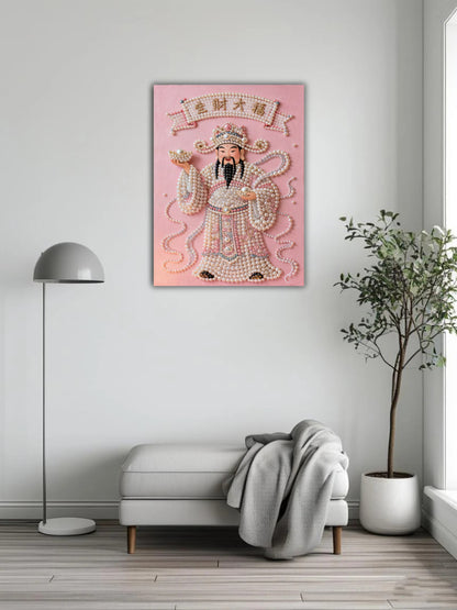 God of Wealth Pearl Painting