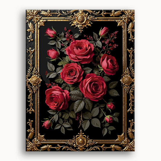 Gold Frame Red Roses