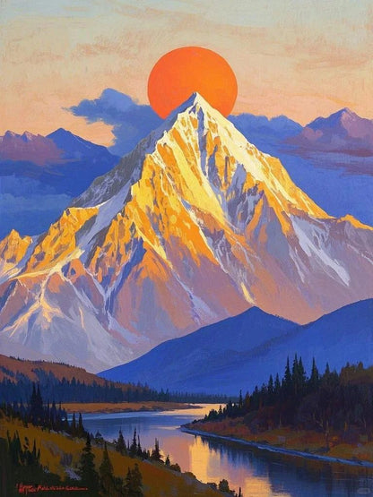 Golden light on the snow mountain 1