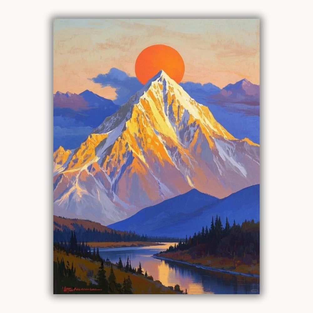 Golden light on the snow mountain 1