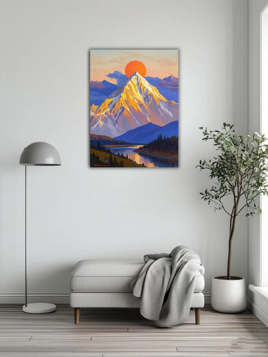 Golden light on the snow mountain 1