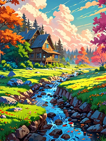 Quiet Stream And Cottage 1