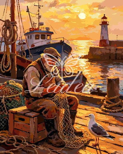 Harbor Dock Laborer Paint By Numbers