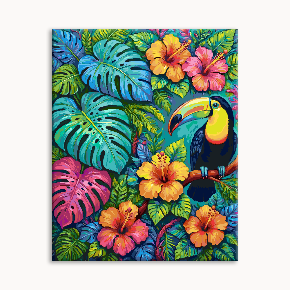 Hibiscus Toucan Jungle Panel
