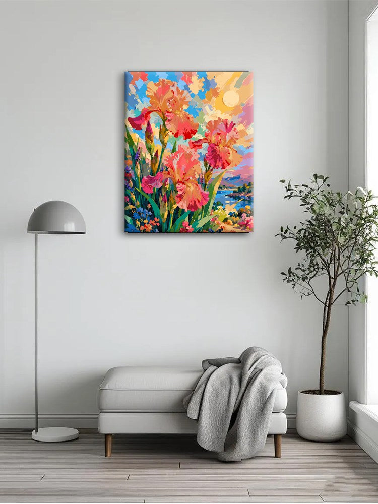 Iris Bloom in Coral Hues
