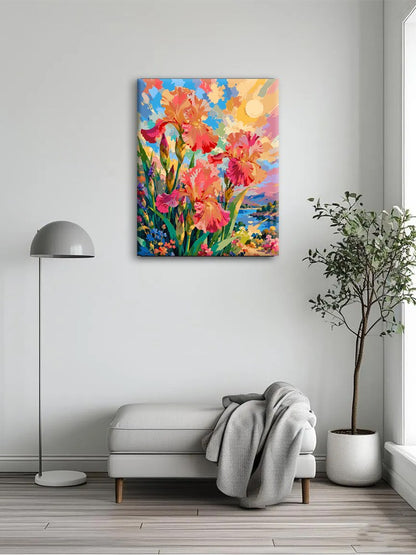 Iris Bloom in Coral Hues