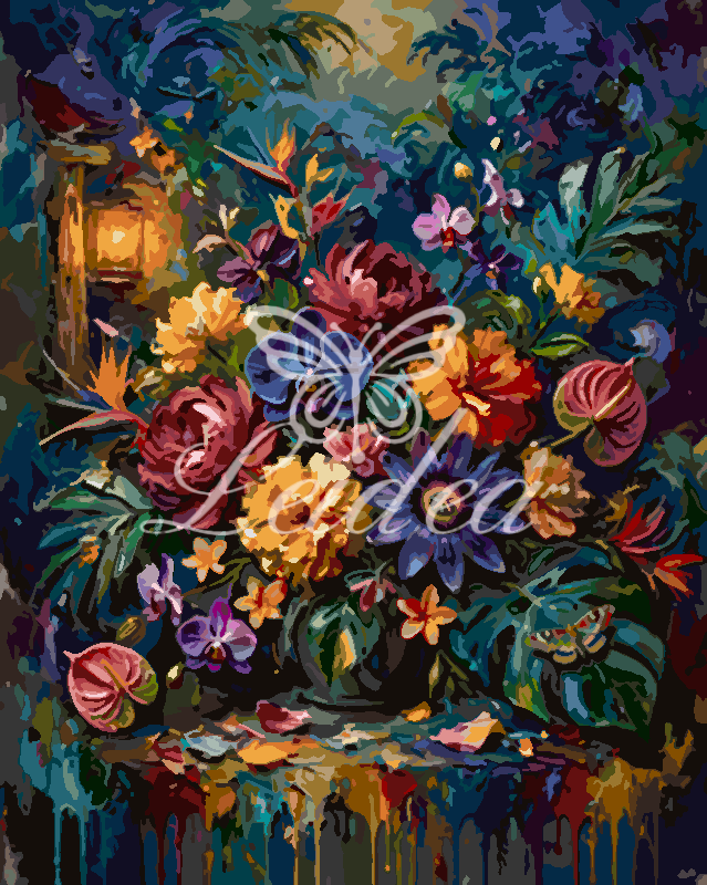 Jewel Tone Floral Burst
